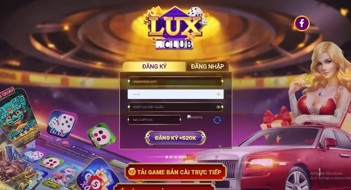 Giao diện cổng game lux999.vin