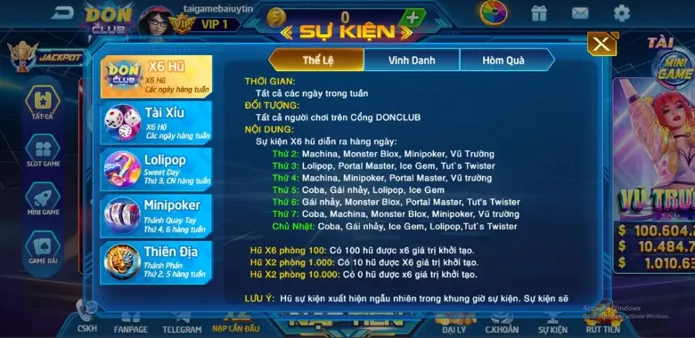 event ưu đãi tại Don1.Club