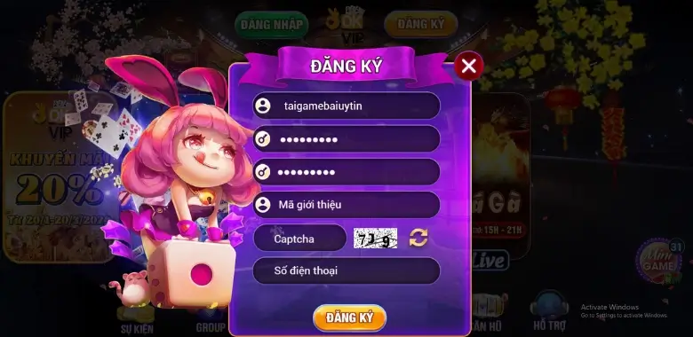 Hướng dẫn đăng ký okvip1.club